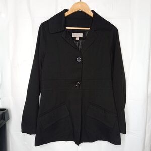 Braetan Black Blazer Notched Collar Long Sleeves